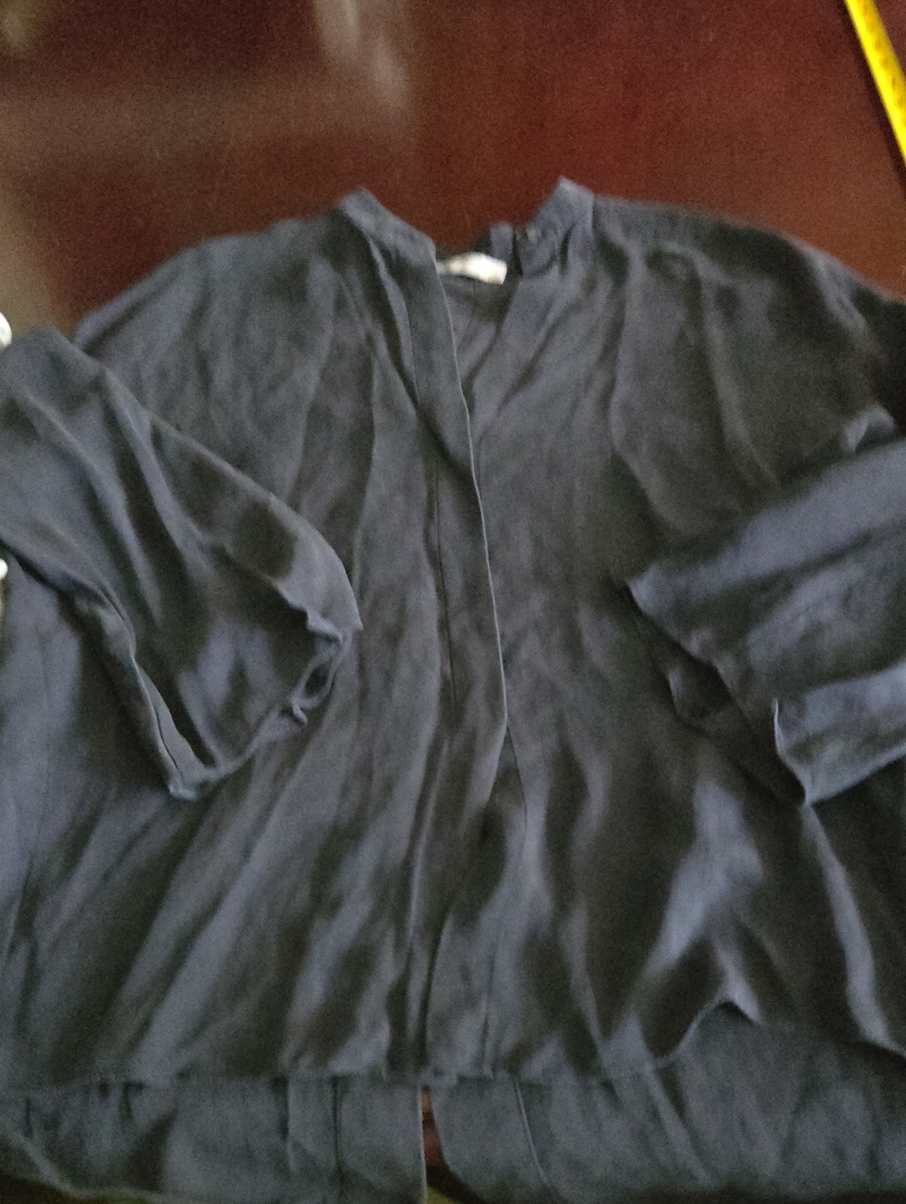 Vince Silk Casual Long-Sleeve - Navy Blue